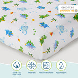 Dinosaur Land 100% Cotton Fitted Crib Sheet