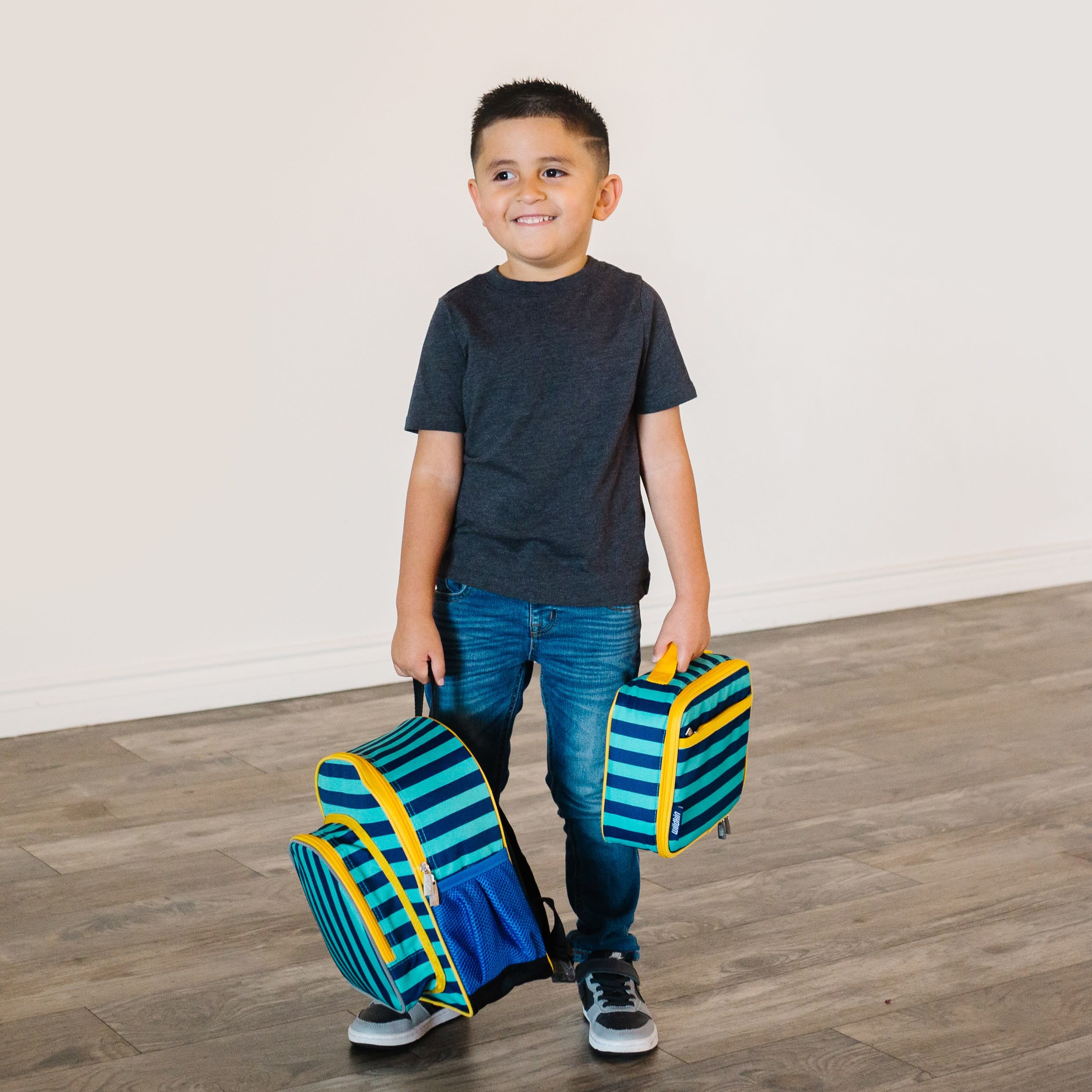 Blue Stripes 12 Inch Backpack