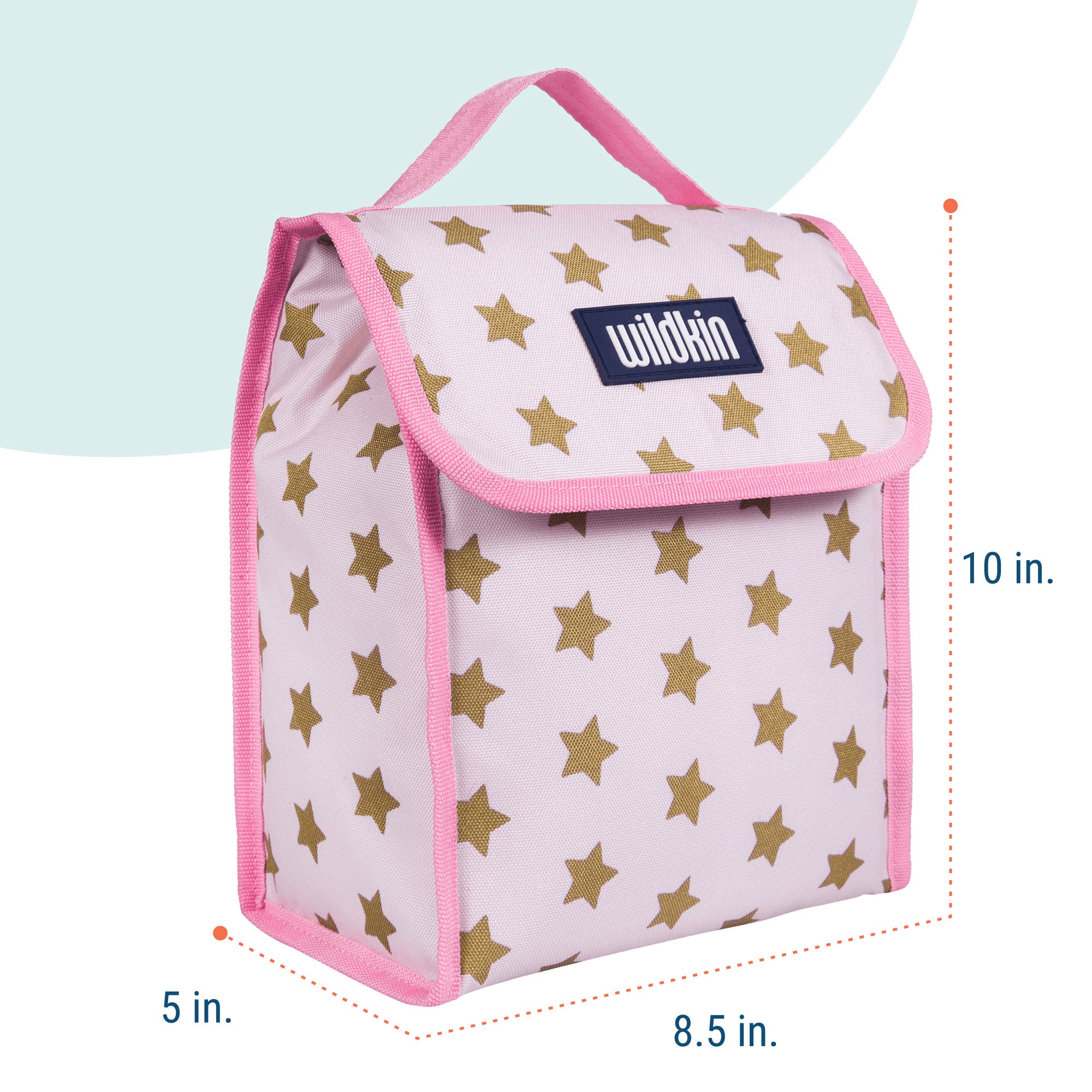 Pink and Gold Stars Lunch Bag
