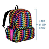 Rainbow Hearts 17 Inch Backpack