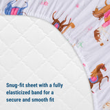 Horses 100% Cotton Fitted Crib Sheet