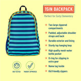 Blue Stripes 15 Inch Backpack