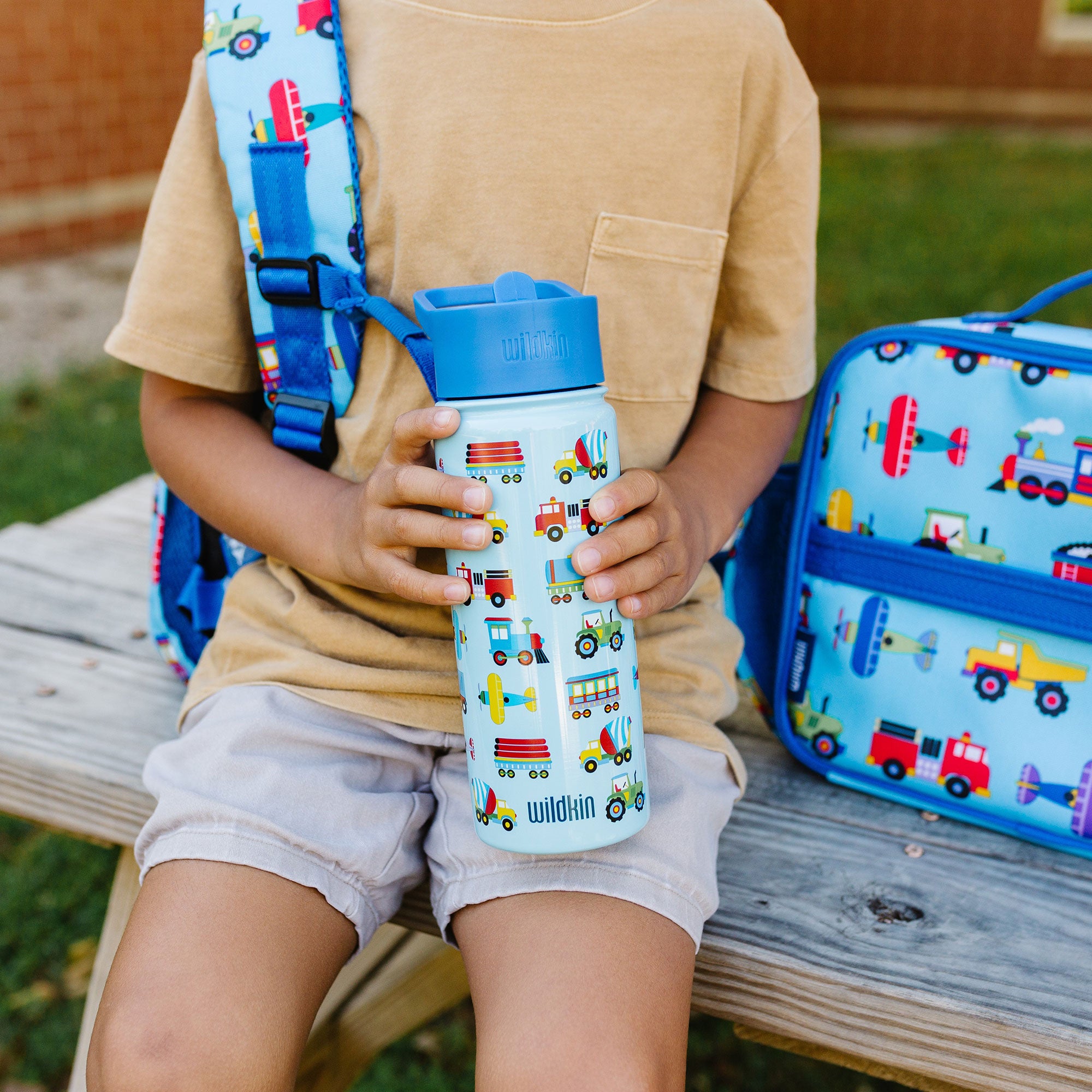 Trains, Planes & Trucks Steel Water Bottle