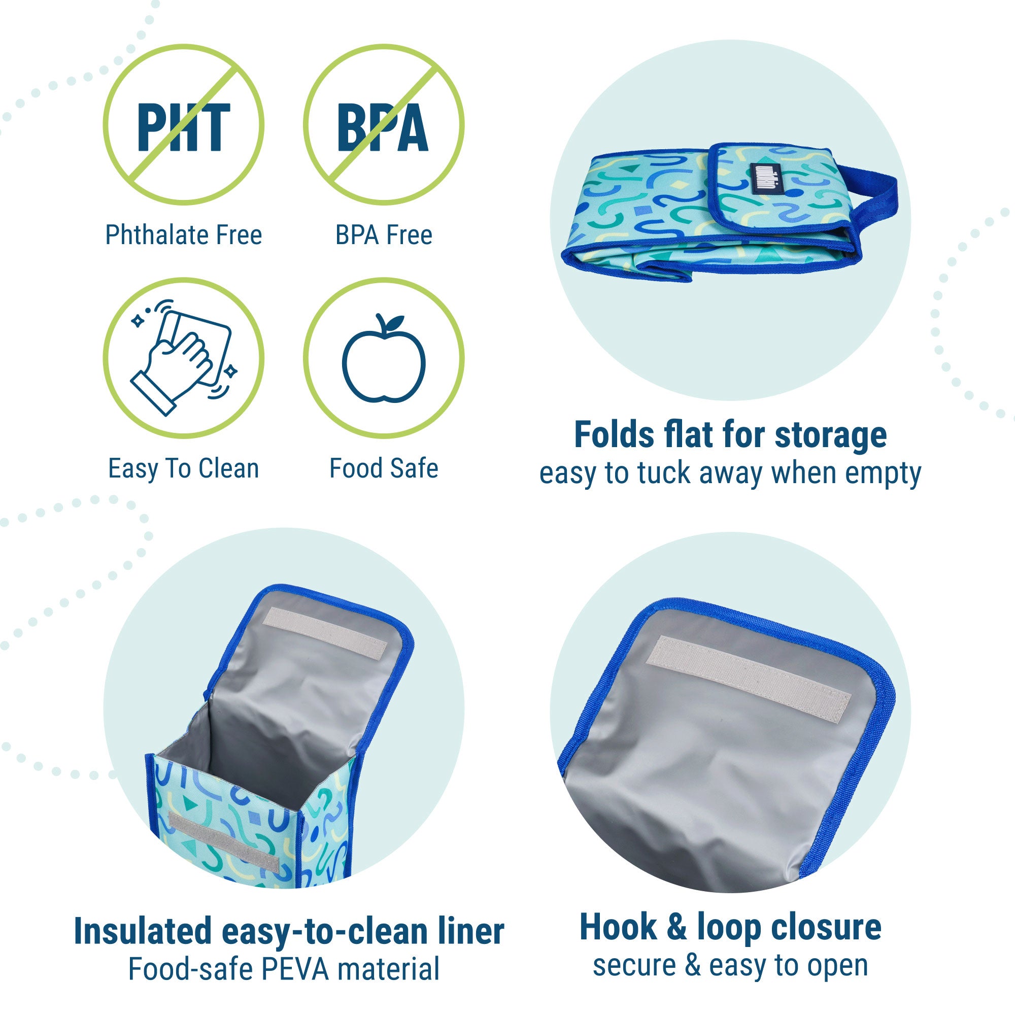 Confetti Blue Lunch Bag