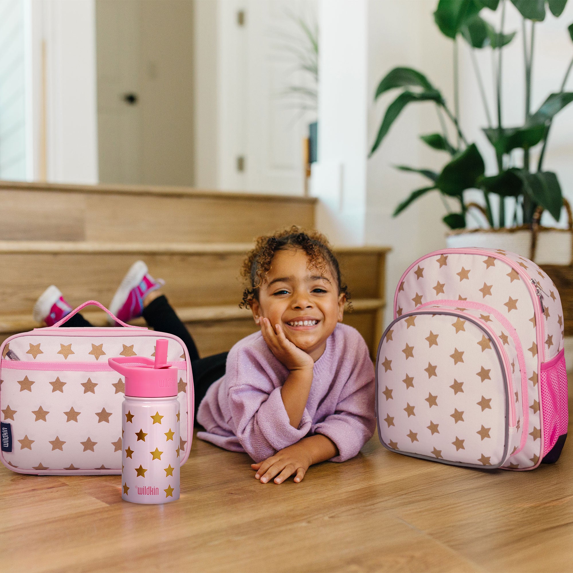 Pink and Gold Stars 12 Inch Backpack