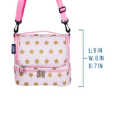 Pink and Gold Stars Two Compartment Lunch Bag