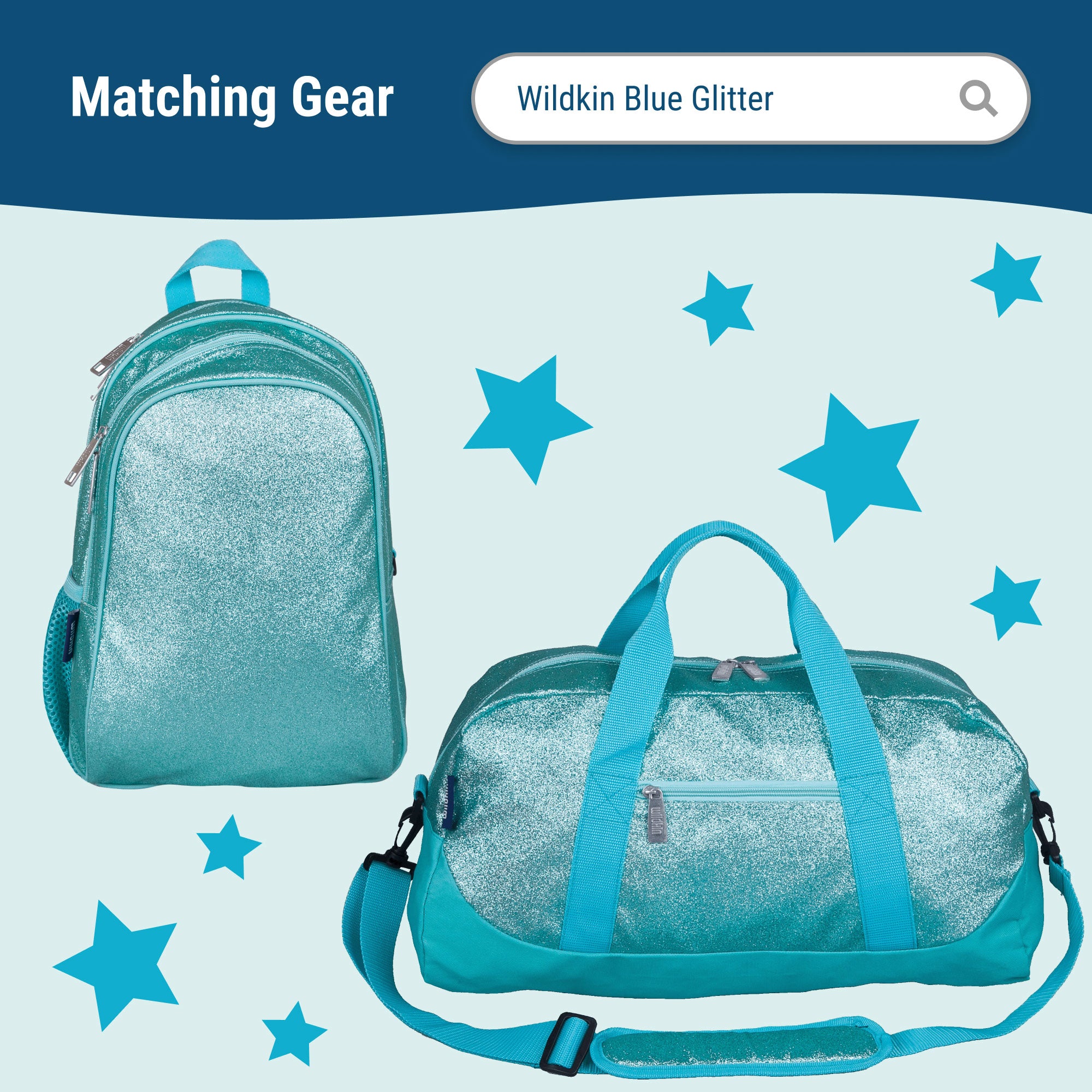 Blue Glitter Lunch Bag