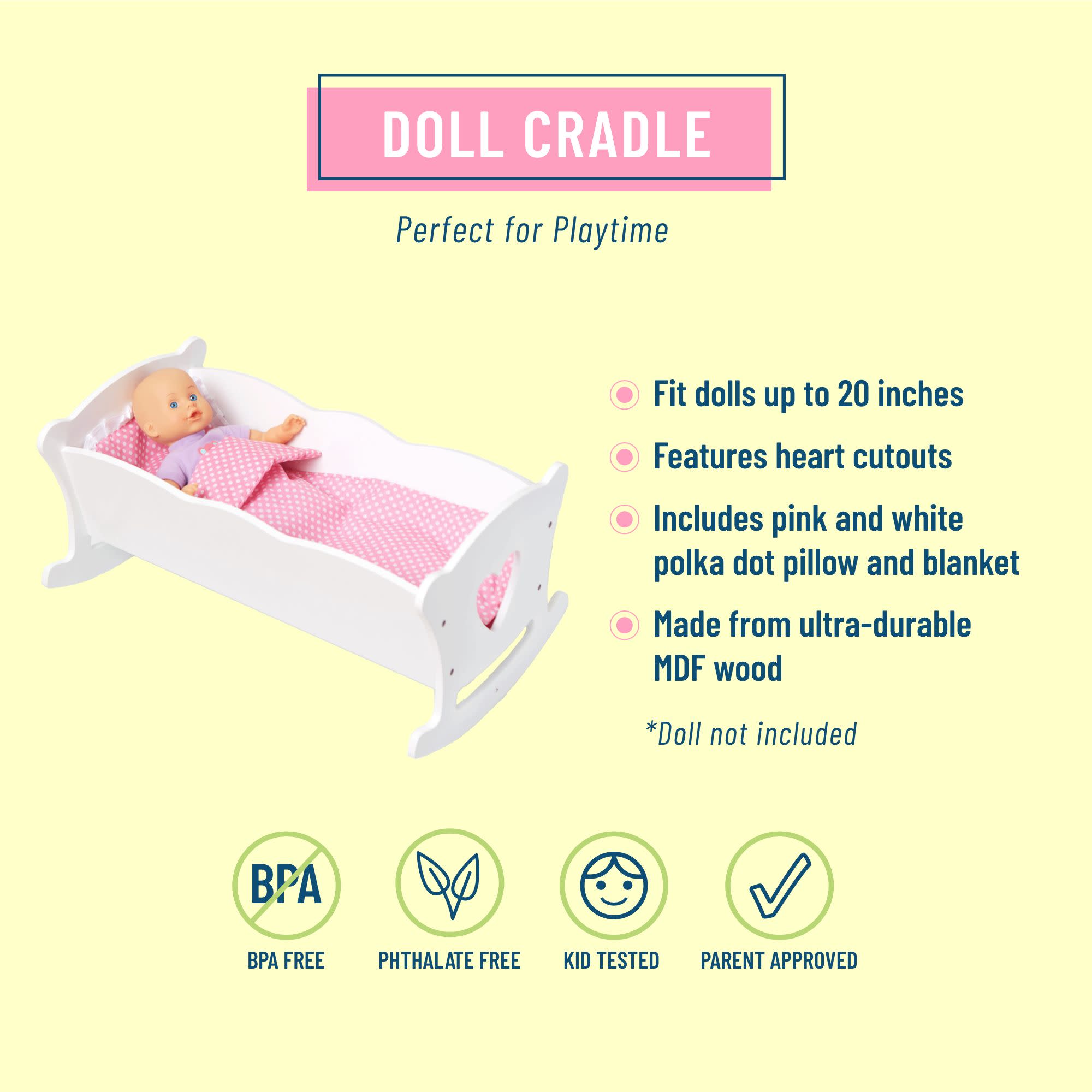 Doll Cradle - White