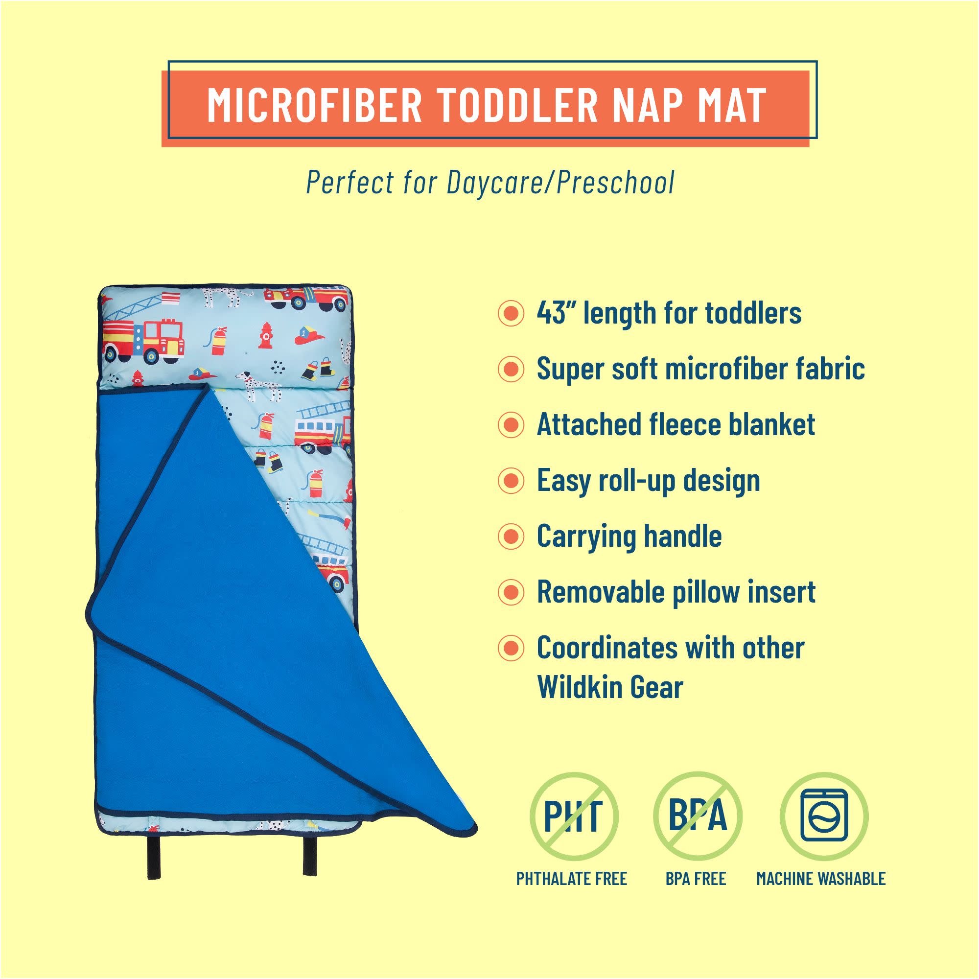 Firefighters Microfiber Toddler Nap Mat