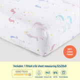 Unicorn 100% Cotton Flannel Fitted Crib Sheet