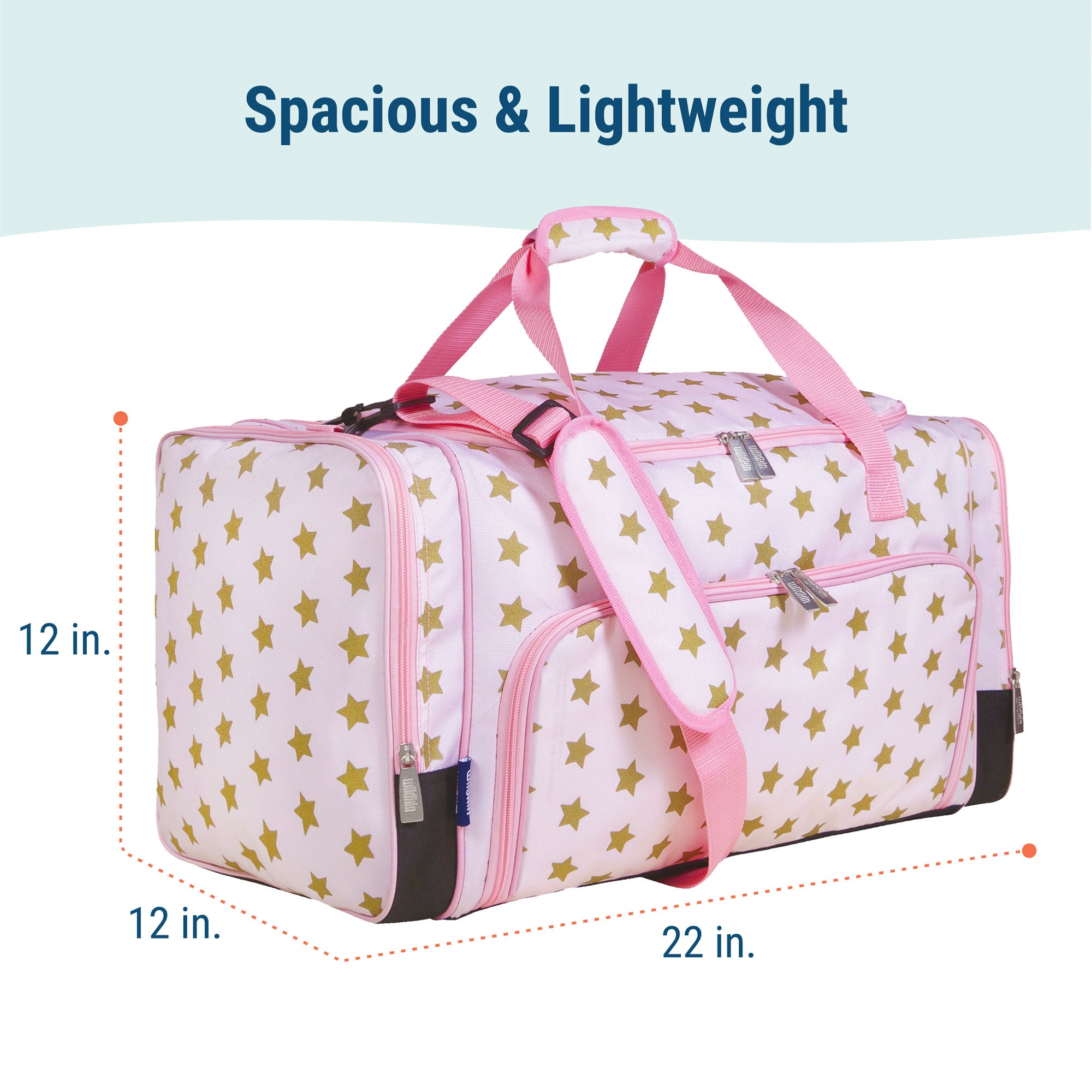 Pink and Gold Stars Weekender Duffel Bag