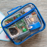 Clear w/ Blue Trim Lunch Box