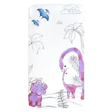 100% Cotton Fitted Crib Sheet - Pink Dinosaur