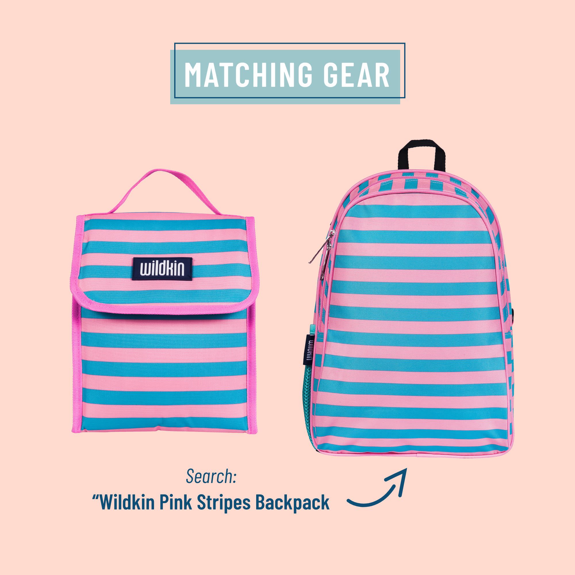 Pink Stripes Lunch Bag