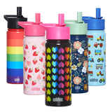 Rainbow Hearts 18 oz Steel Water Bottle