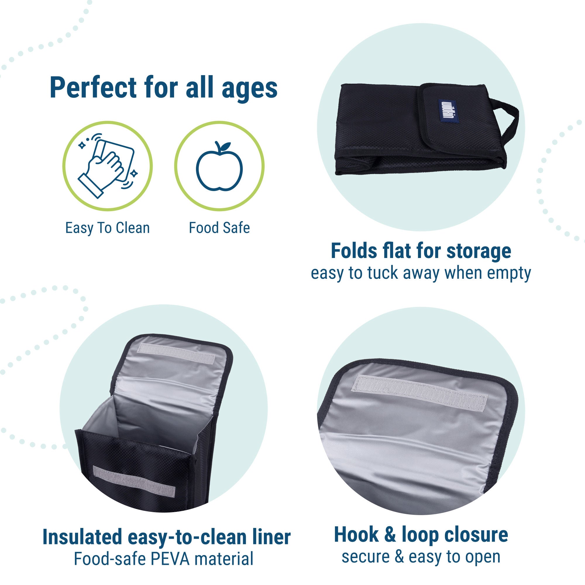 Rip-Stop Black Lunch Bag