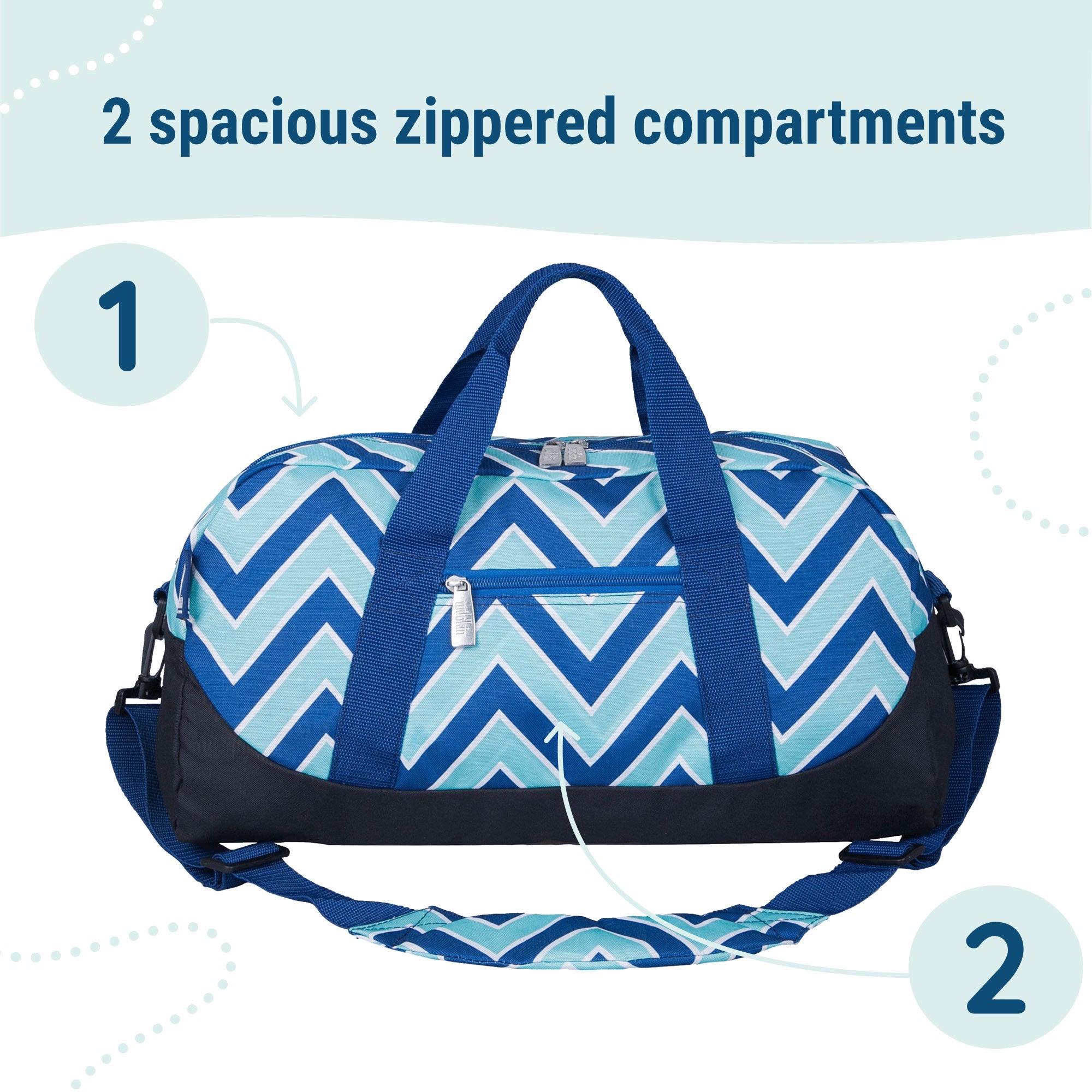 Chevron Blue Overnighter Duffel Bag