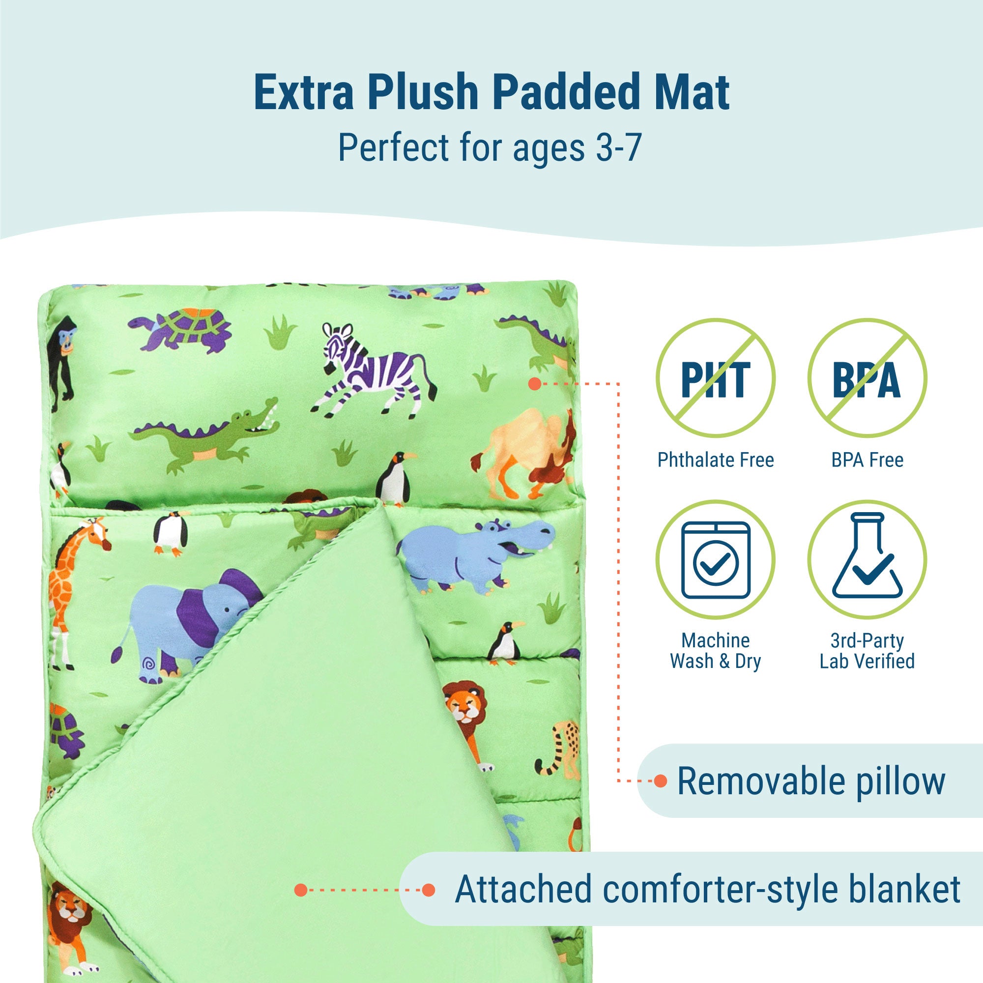 Wild Animals Microfiber Kids Nap Mat