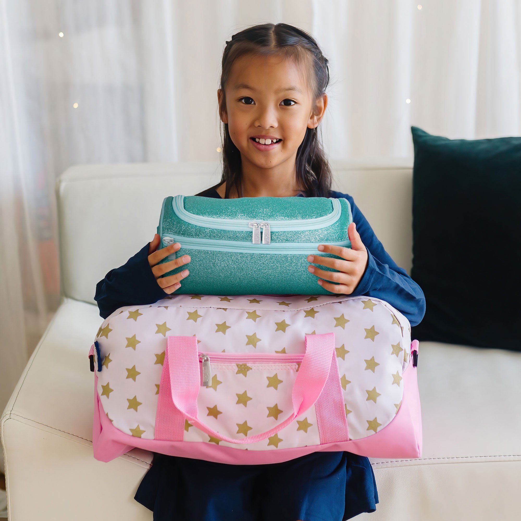 Blue Glitter Toiletry Bag