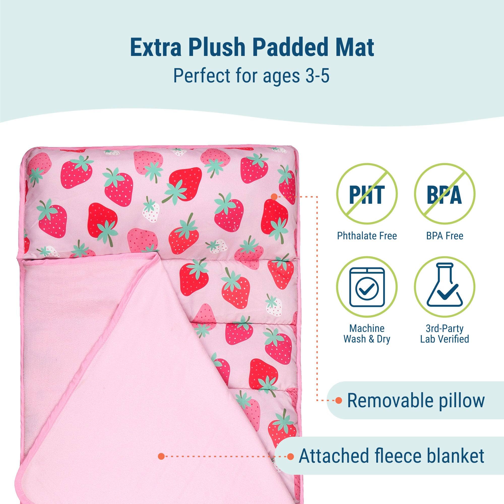 Strawberry Patch Microfiber Toddler Nap Mat