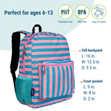 Pink Stripes 16 Inch Backpack