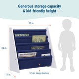 Sling Bookshelf - White w/ Blue