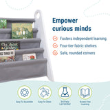 Modern Sling Bookshelf - White w/ Gray