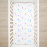 Unicorn Microfiber Fitted Crib Sheet