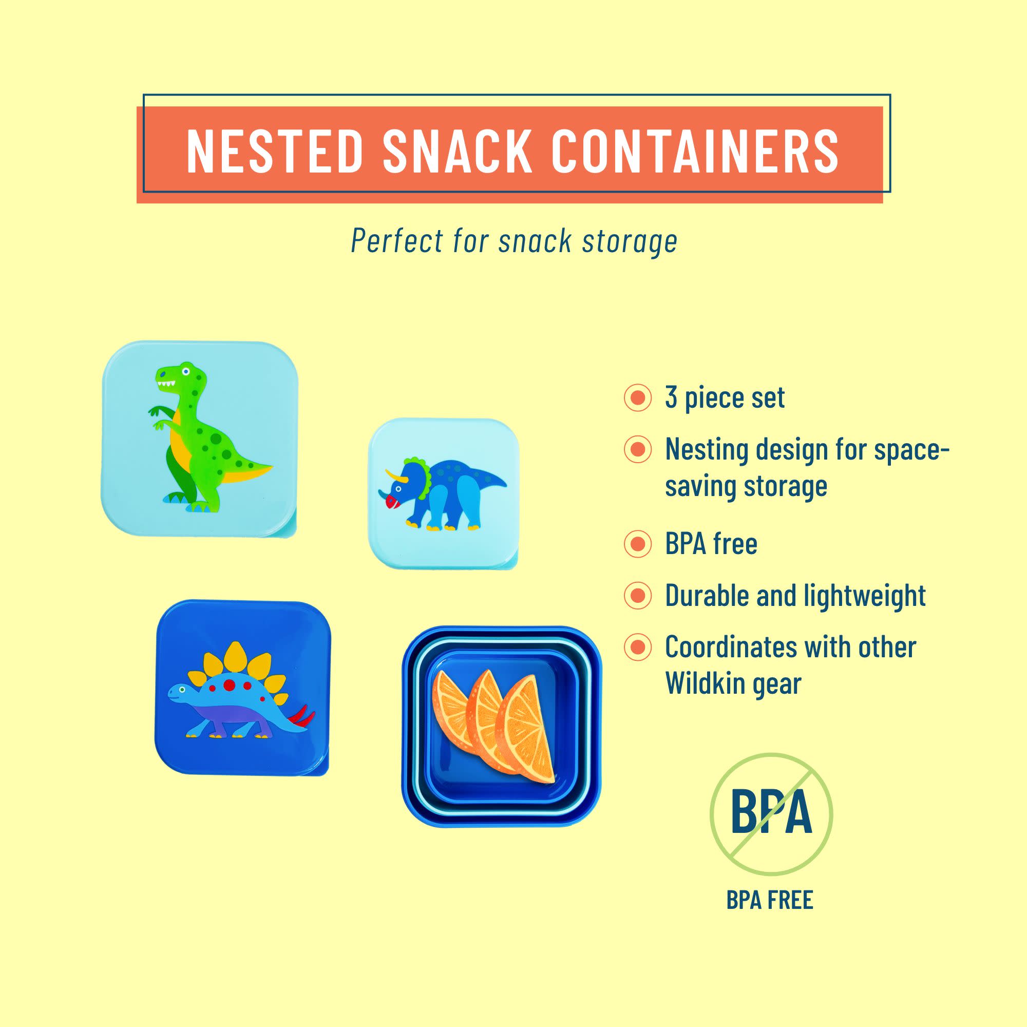 Dinosaur Land Nested Snack Containers