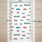 Transportation 100% Cotton Percale Fitted Crib Sheet