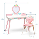 Princess Vanity Table & Chair Set - White