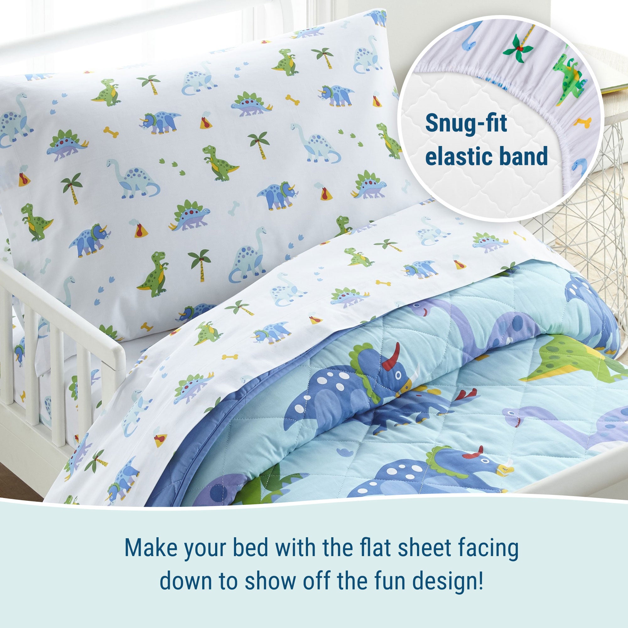 Dinosaur Land 100% Cotton Sheet Set - Toddler