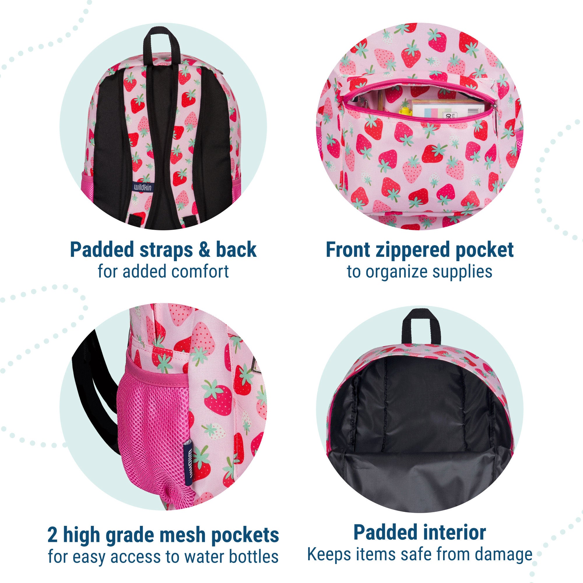 Strawberry Patch 16 Inch Backpack