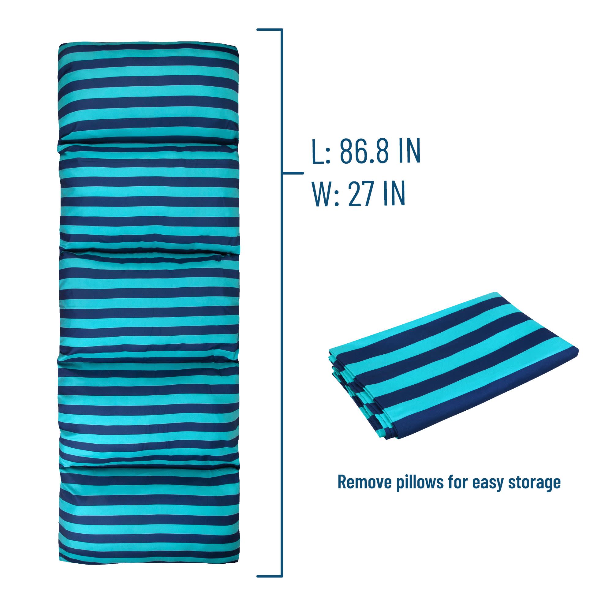 Blue Stripes Microfiber Pillow Lounger