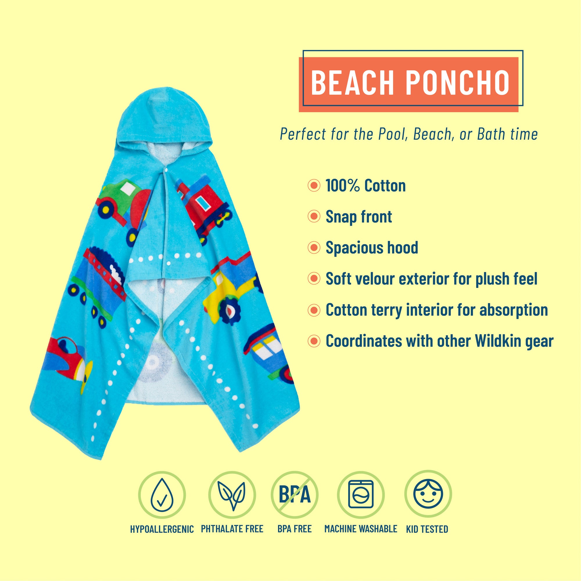 Trains, Planes & Trucks Hooded Beach Towel