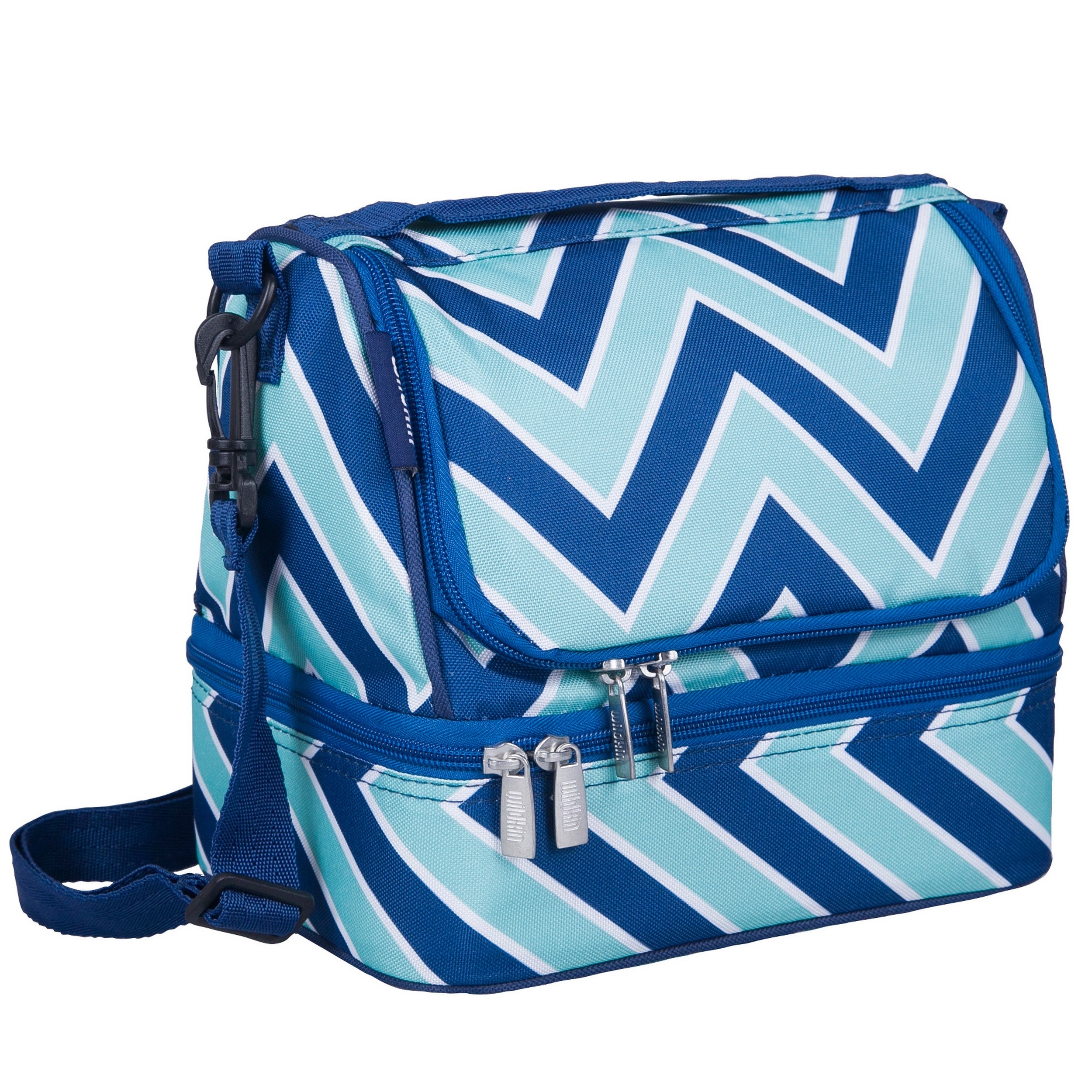 Chevron Blue Two Compartment Lunch Bag