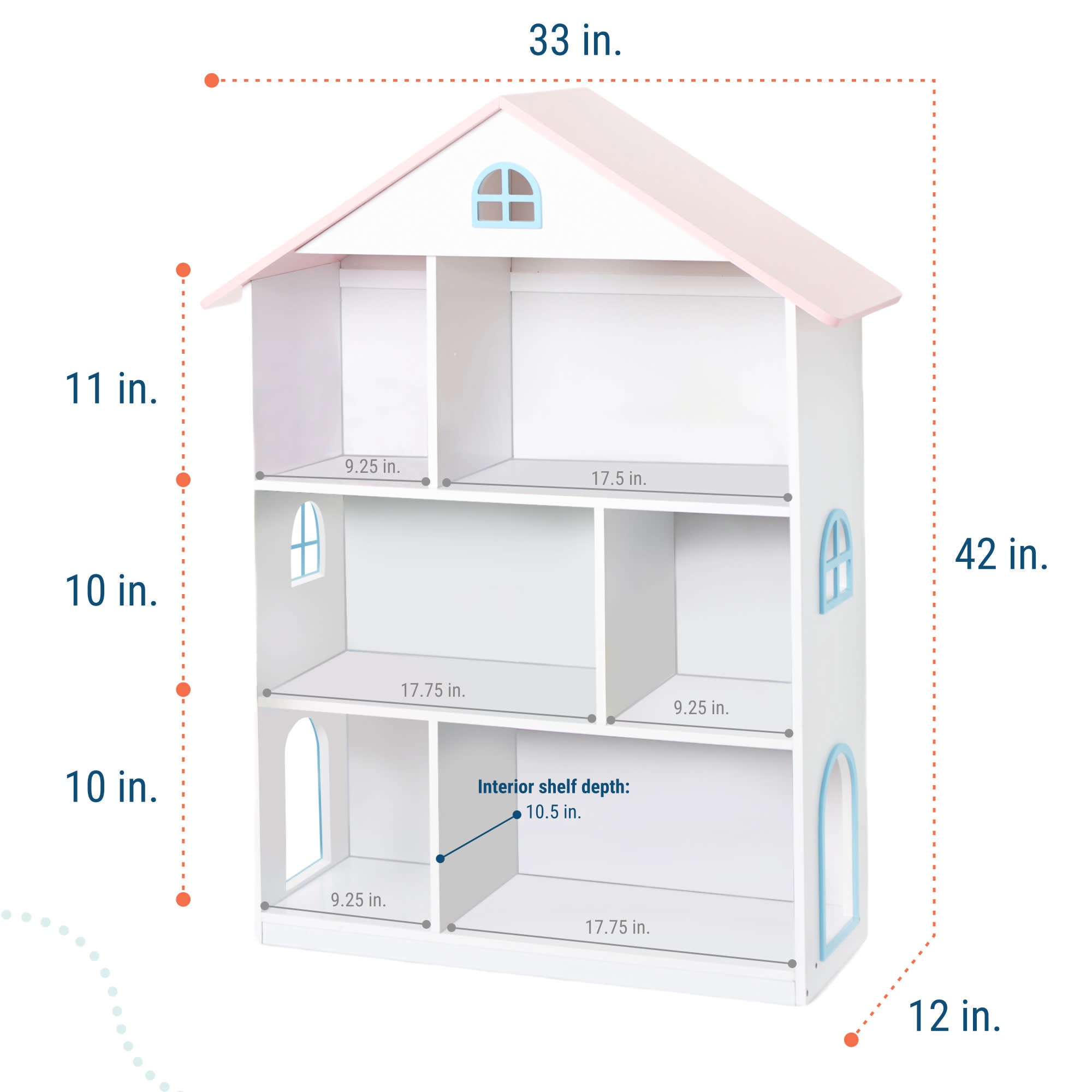 Dollhouse Bookcase - White