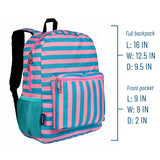 Pink Stripes 16 Inch Backpack