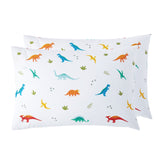 Jurassic Dinosaurs 100% Cotton Percale Pillow Cases - 2 pack