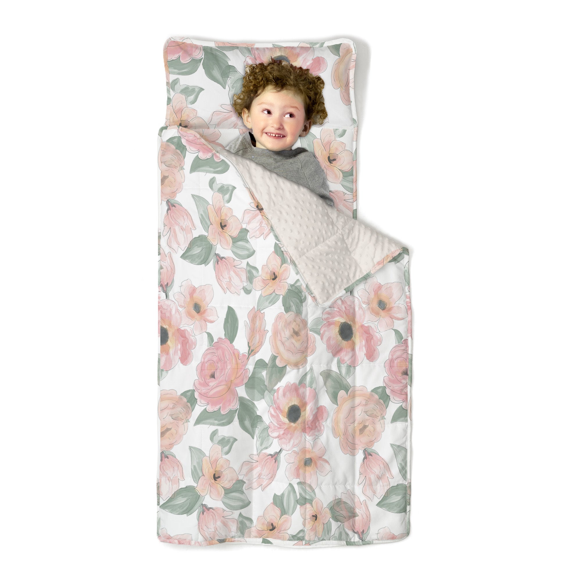 Extra Long Toddler Nap Mat - Floral Watercolor