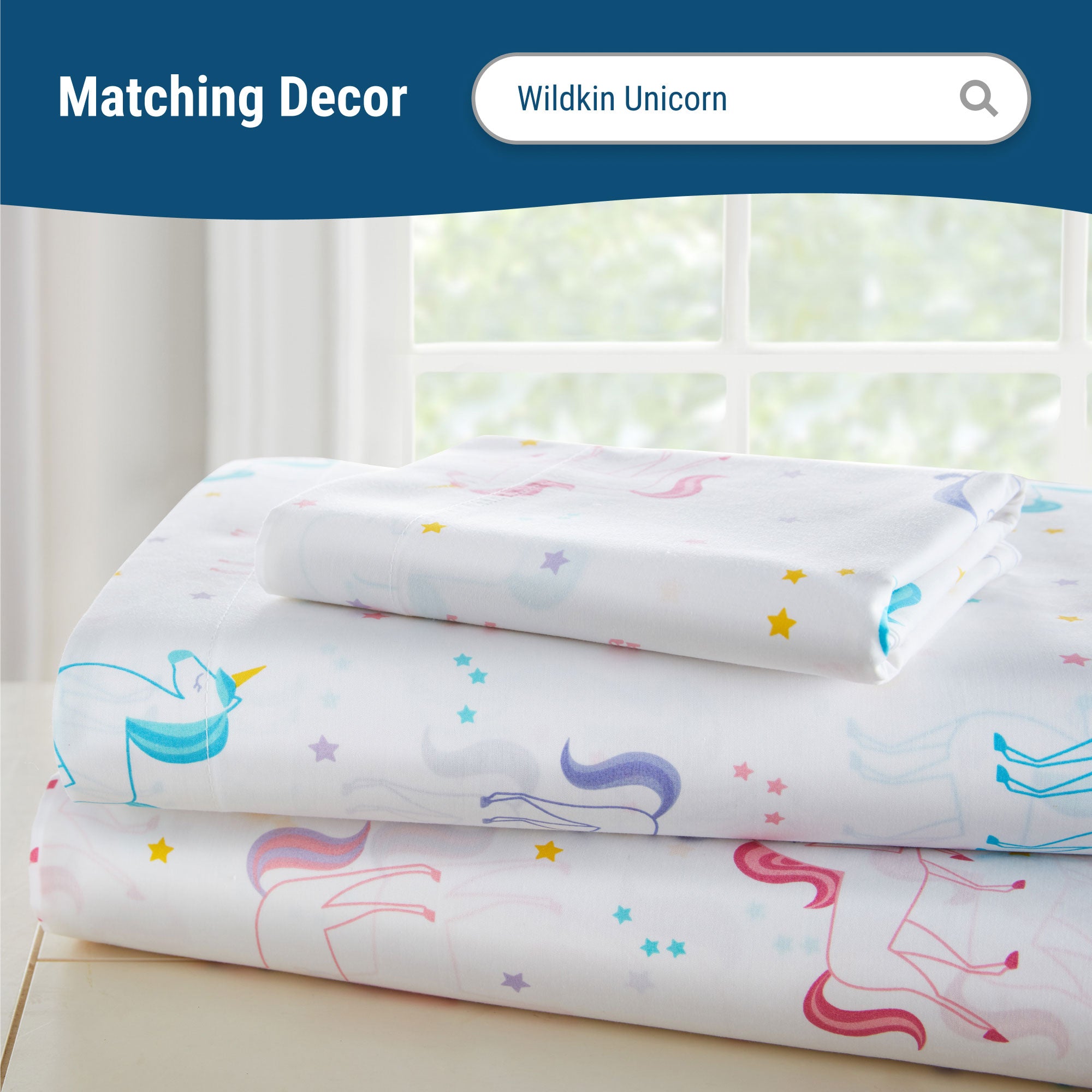Unicorn 100% Cotton Percale Pillowcase