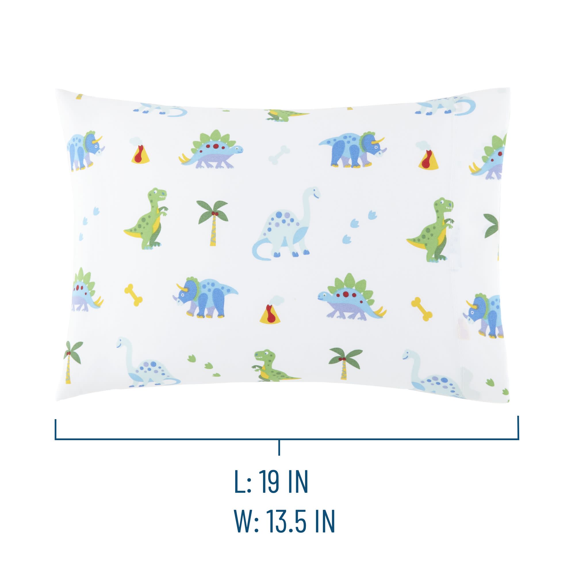 Dinosaur Land  100% Cotton Hypoallergenic Pillowcase - Toddler