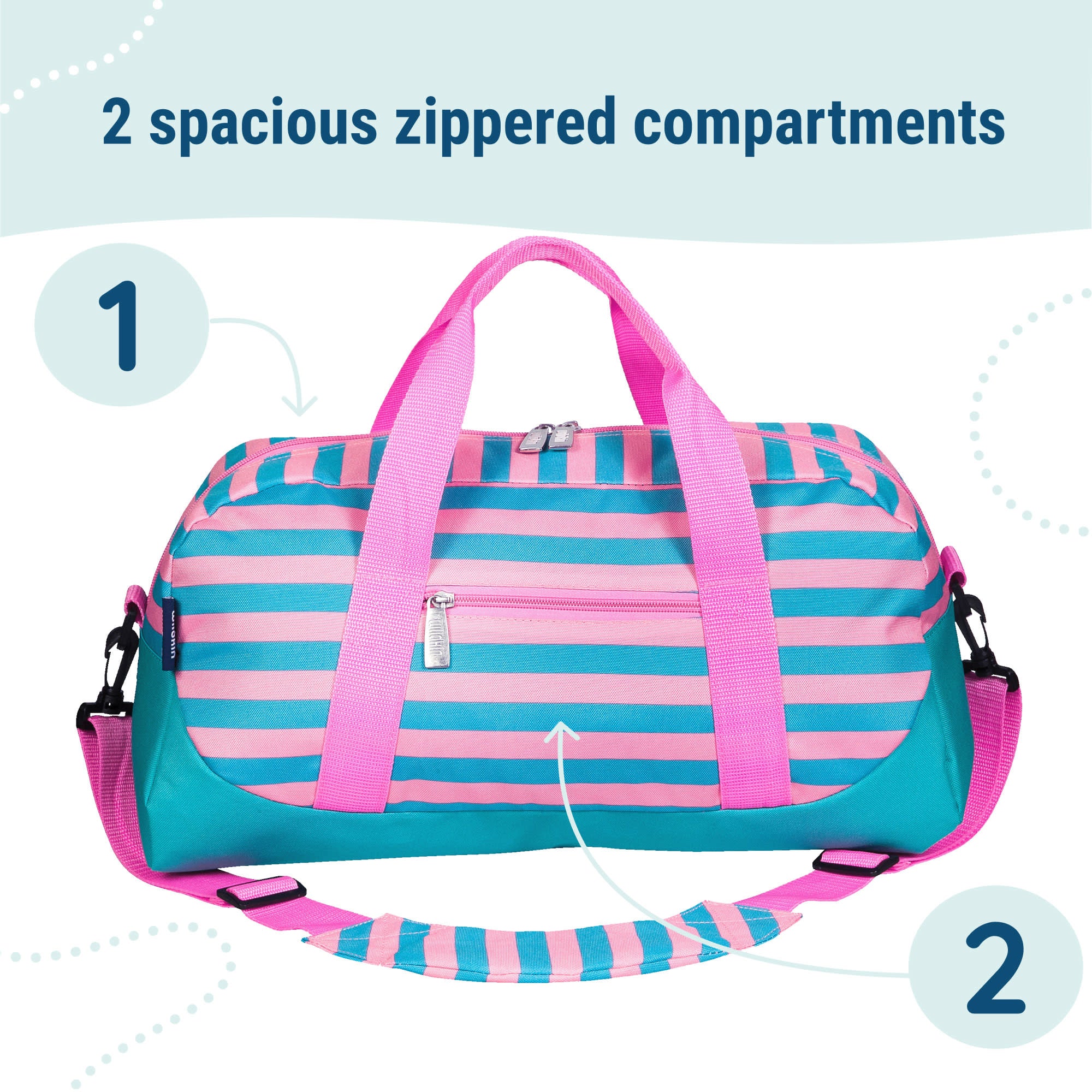 Pink Stripes Overnighter Duffel Bag