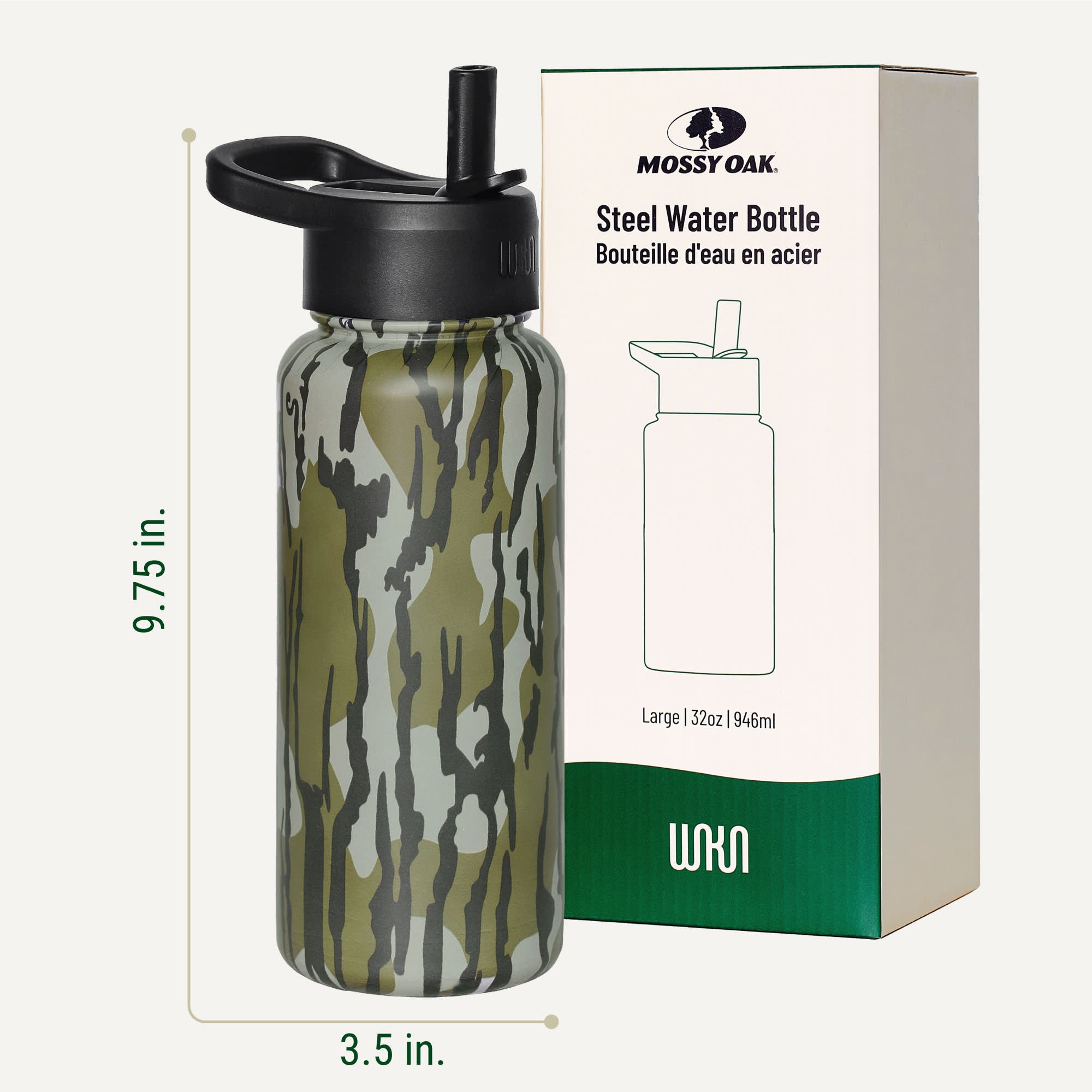 Mossy Oak Original Bottomland 32 oz Stainless Steel Water Bottle