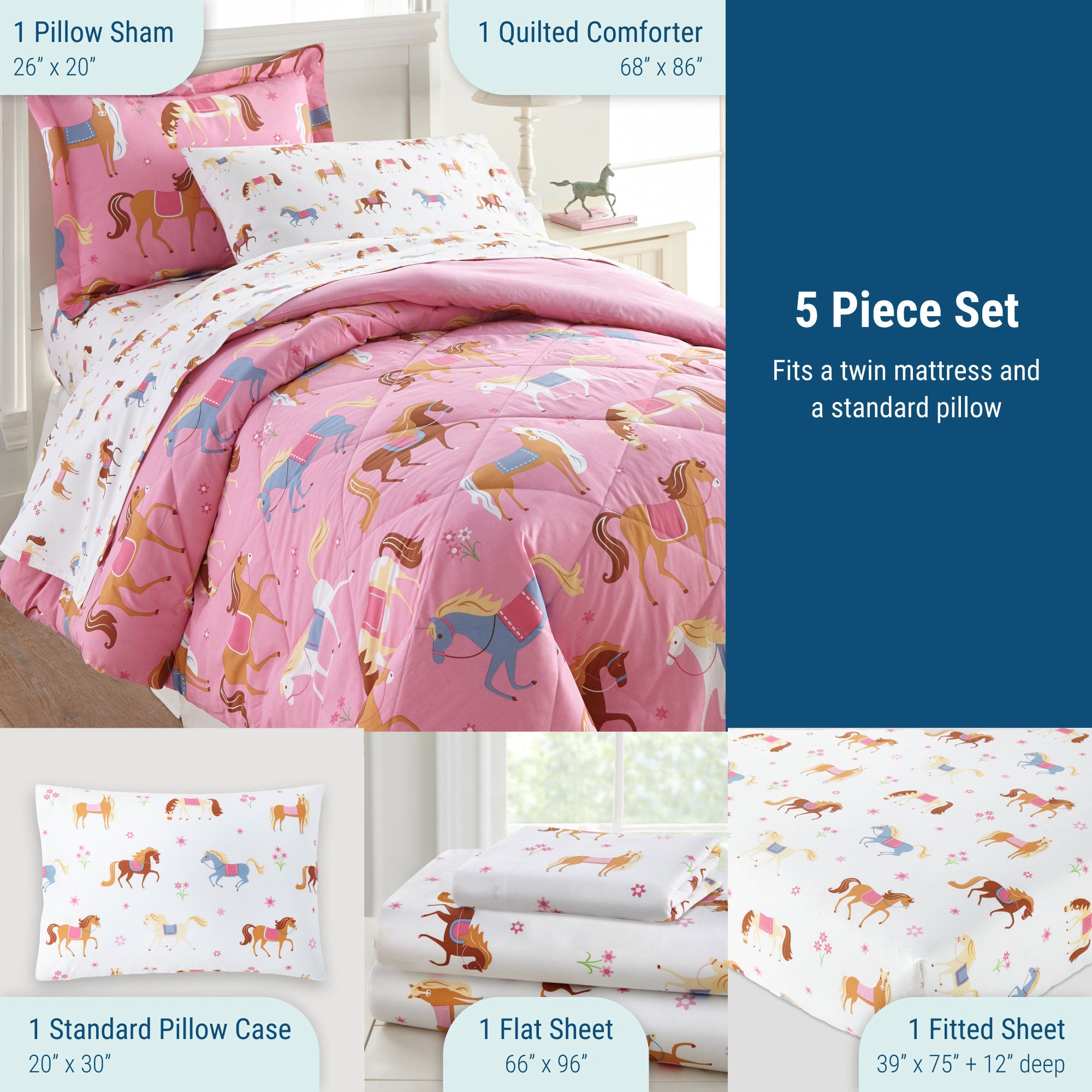 Horses Cotton Bed in a Bag