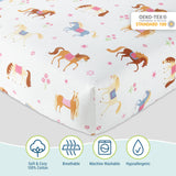 Horses 100% Cotton Fitted Crib Sheet