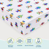 Robots Microfiber Fitted Crib Sheet