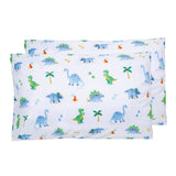 Dinosaur Land 100% Cotton Percale Pillow Cases - 2 pack