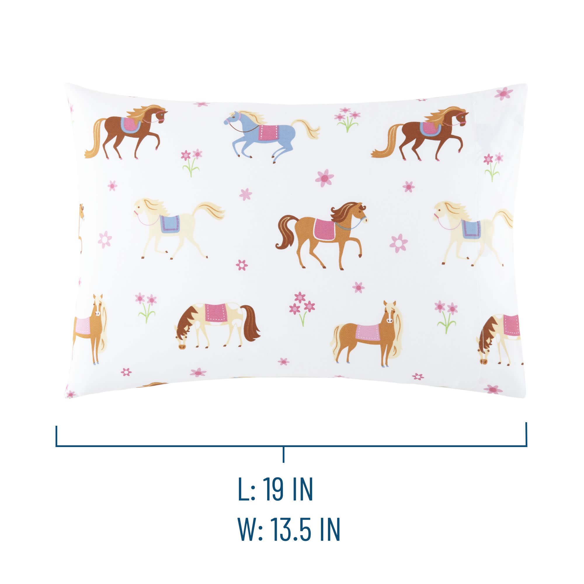 Horses 100% Cotton Hypoallergenic Pillowcase - Toddler