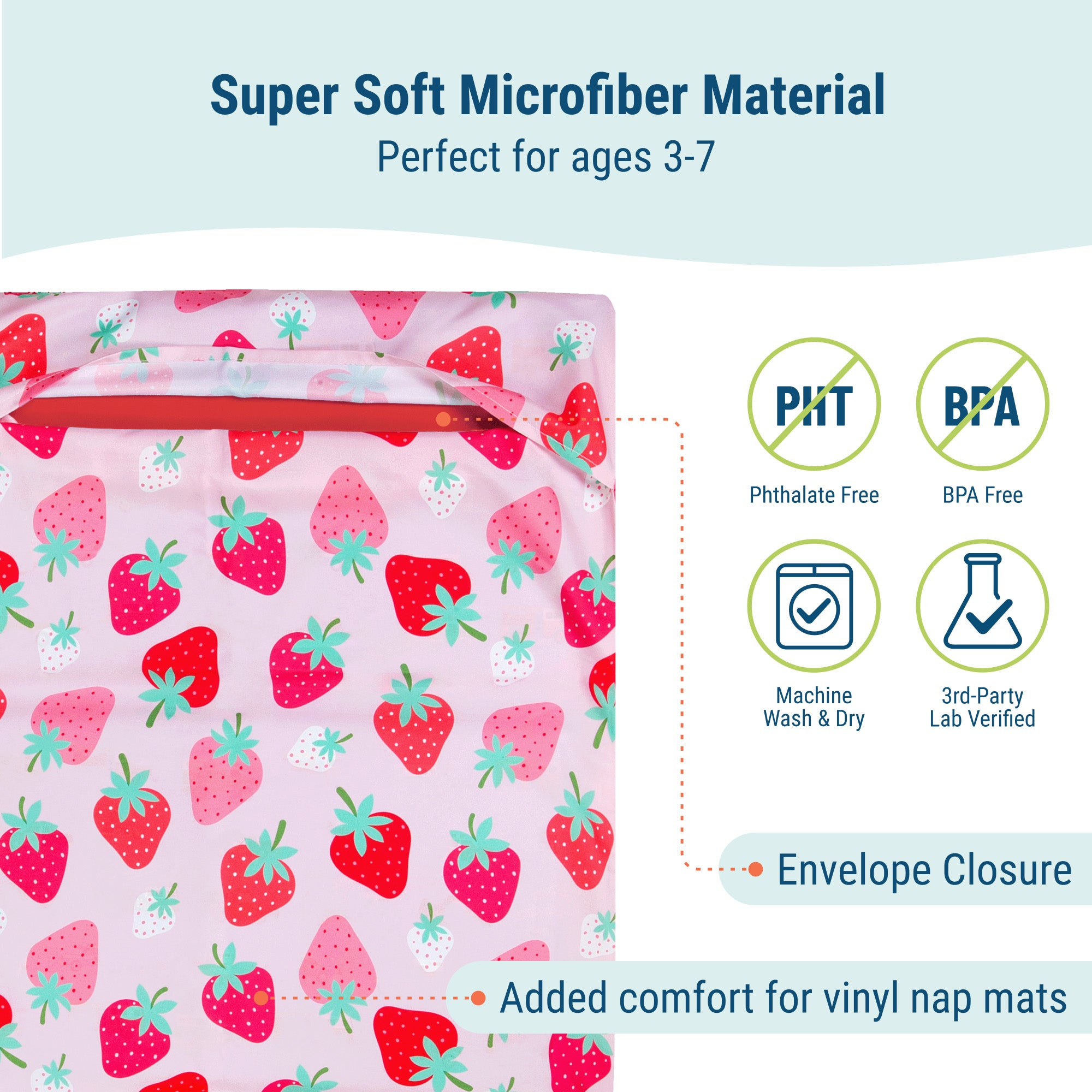 Strawberry Patch Microfiber Rest Mat Cover